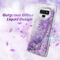 Samsung Galaxy Note 9 Case Girls Sparkle Floating Glitter Liquid Bumper Purple