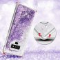 Samsung Galaxy Note 9 Case Girls Sparkle Floating Glitter Liquid Bumper Purple
