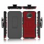 Moto G5S Plus Case Hybrid Dual Layer Shockproof Belt Clip Rugged Red Black