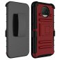 Moto G5S Plus Case Hybrid Dual Layer Shockproof Belt Clip Rugged Red Black