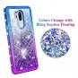 LG G7 Case Glitter Bling Sparkle Liquid Floating SLim Shockproof Blue Purple