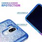 LG G7 Case Glitter Bling Sparkle Liquid Floating SLim Shockproof Blue Purple