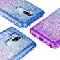 LG G7 Case Glitter Bling Sparkle Liquid Floating SLim Shockproof Blue Purple