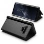 Galaxy Note 9 Case Pu Leather + PC Smart Clear View Kickstand Flip Folio Black
