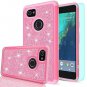 Google Pixel 2 XL Gliter Case Girls Women HD Screen Protector Heavy Duty Pink