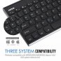 Wireless Bluetooth Keyboard Stainless Steel Built in Rechargeable Battery Black
