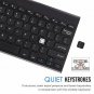 Wireless Bluetooth Keyboard Stainless Steel Built in Rechargeable Battery Black