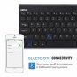 Wireless Bluetooth Keyboard Stainless Steel Built in Rechargeable Battery Black