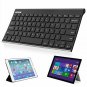 Wireless Bluetooth Keyboard Stainless Steel Built in Rechargeable Battery Black