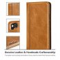 Google Pixel 2 Wallet Case Genuine Leather Kickstand Card Slots Durable Brown