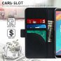OnePlus 5T Wallet Case Genuine Leather Credit Card Kickstand Durable Black