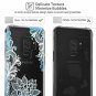 Samsung Galaxy S9 Plus Silicone Skin Case Soft Flexible TPU Blue Flower Clear