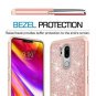 LG G7 Glitter Case HD Screen Protector Sparkly Soft TPU Dual Layer Rose Gold