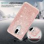 LG G7 Glitter Case HD Screen Protector Sparkly Soft TPU Dual Layer Rose Gold