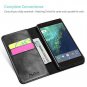 Google Pixel 2 Case Wallet Genuine Leather Card Slots Kickstand Durable Black