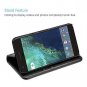 Google Pixel 2 Case Wallet Genuine Leather Card Slots Kickstand Durable Black