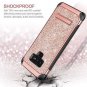 Samsung Galaxy Note 9 Case Glitter Sparkle Shockproof Women Slim Shiny Rose Gold