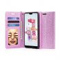 Huawei P20 Pro Case Wallet Flip Mirror Heavy Duty Card Slots Shockproof Purple