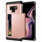 Samsung Galaxy Note 9 Wallet Case Card Holder Anti Scratch Soft Rubber Rose Gold