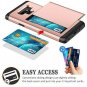 Samsung Galaxy Note 9 Wallet Case Card Holder Anti Scratch Soft Rubber Rose Gold