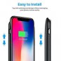 iPhone XS Battery Case 6000mAh Portable Charger Lightning Earphone Slim Black