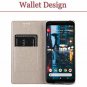 Google Pixel 2 XL Wallet Case PU Leather Card Slots Kickstand TPU Bumper Gold