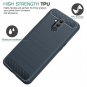 OnePlus 6T Case Soft Lightweight TPU Bumper Cover Carbon Fiber AntiScratch Blue