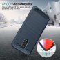 OnePlus 6T Case Soft Lightweight TPU Bumper Cover Carbon Fiber AntiScratch Blue