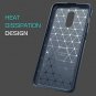 OnePlus 6T Case Soft Lightweight TPU Bumper Cover Carbon Fiber AntiScratch Blue