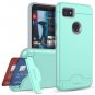 Google Pixel 2 XL Wallet Case Kickstand Card Holder Shock Absorbent Mint Green