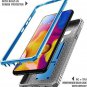LG V40 Rugged Case BuiltinScreen Protector Poetic Revolution 360 Degree Blue