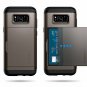 Samsung Galaxy S8 Cace PC Dual Layer Wallet Card Slot Holder Shockproof Gray