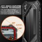 iPhone XS /X Armor Case Heavy Duty Shockproof Full Body Magnetic Car Mount Black
