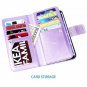 Samsung Galaxy S9 Wallet Case PU Leather Detachable Glitter Sparkle Cover Purple