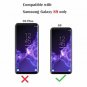 Samsung Galaxy S9 Wallet Case PU Leather Detachable Glitter Sparkle Cover Purple