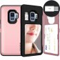 Samsung Galaxy S9 Wallet Case Dual Layer Card Slot Inner USB Type C Adapter Pink
