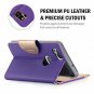Google Pixel 2 Wallet Case Card Holder Kickstand Mirror Folding Stand Purple