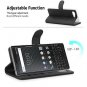 Blackberry Key2 Wallet Case Kisckstand PU Leather Flip Cover Ultra Slim Black