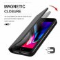 iPhone 8 Wallet Case Genuine Leather Detachable Card Slots Kickstand Black New