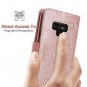Samsung Galaxy Note 9 Case Glitter Wallet Card Holder Cash Pockets Rose Gold