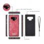Samsung Galaxy Note 9 Wallet Case Leather Detachable Magnetic Card Slots Red