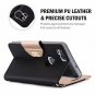 Google Pixel 2 Wallet Case Card Holder Flip Kickstand Mirror Folding Stand Black
