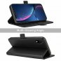 iPhone Xr Leather Wallet Case Kickstand Detachable with 3 Card Slots Black
