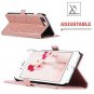 iPhone 8 Plus Sparkle Case Shiny Card Slots Wallet Cash Holder Wrist Strap Pink