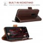 Samsung Galaxy S9 Plus Wallet Case Genuine Leather Slim Fit Magnetic Flip Brown