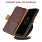 Samsung Galaxy S9 Plus Wallet Case Genuine Leather Slim Fit Magnetic Flip Brown
