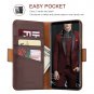 Samsung Galaxy S9 Plus Wallet Case Genuine Leather Slim Fit Magnetic Flip Brown