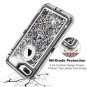 iPhone 8 Plus Case Glitter Shining Liquid Sparkle Armor Hard PC Slim Silver Grey