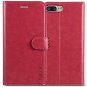 iPhone 8 Plus Wallet Case Card Slots Kickstand Leather Magnetic Closure Red NEW