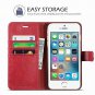 iPhone 8 Plus Wallet Case Card Slots Kickstand Leather Magnetic Closure Red NEW